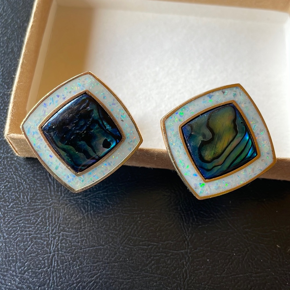 Abalone Shell Opal Cufflinks - image 1